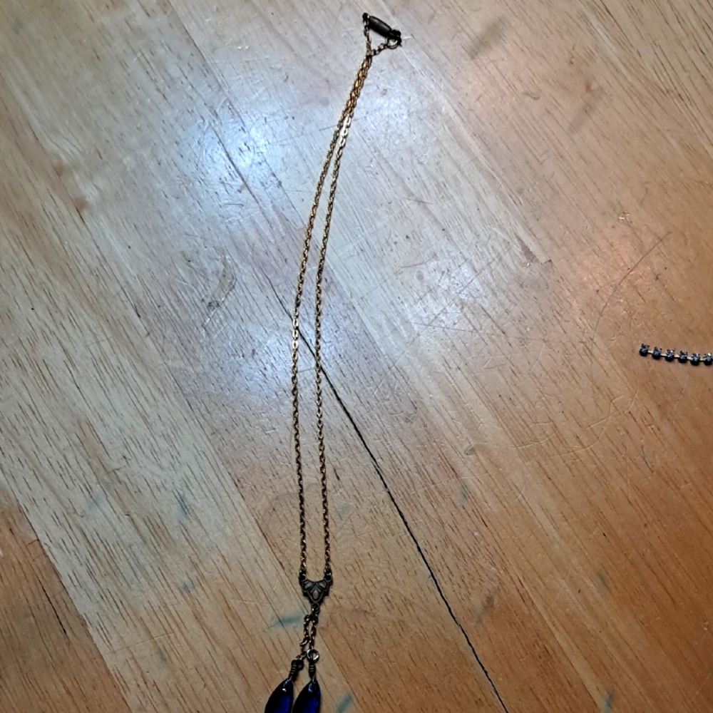 Gold and Gold Pendant Necklace